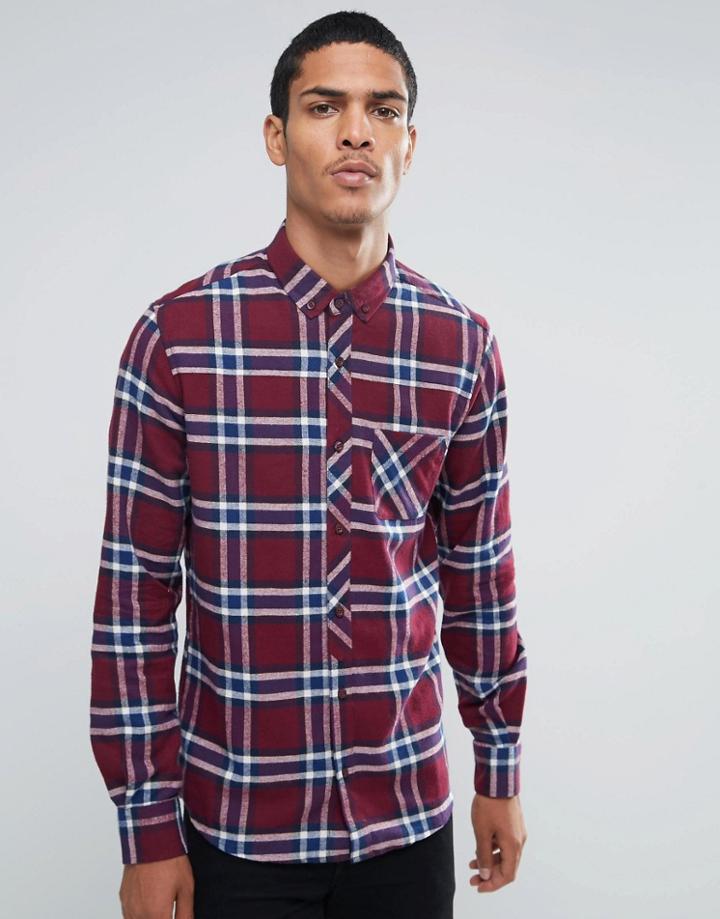 Threadbare Mace Check Shirt - Red