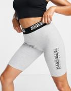 Napapijri Box Legging Shorts In Light Gray-grey