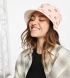 Reclaimed Vintage Inspired Reversible Bucket Hat With Rv Embroidery In White