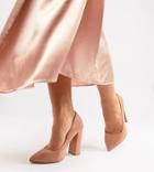 Asos Design Wide Fit Palmer Pointed High Heeled Pumps In Warm Beige