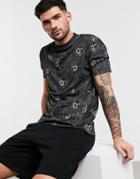 Asos Design T-shirt With All Over Astrology Print In Black