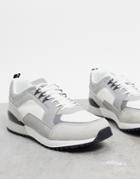 River Island Runner Sneakers In Gray-grey