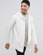 Pull & Bear Hooded Jacket In Cream And Gray Marl - Cream