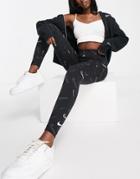 Nike Dance All Over Swoosh Print Leggings In Black