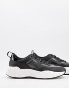 Calvin Klein Beaulah Chunky Sole Logo Sneakers In Black