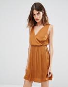 Vero Moda Caged Back Wrap Front Dress - Adobe