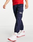 Tommy Jeans Tab Belt Zip Off Cargo Windrunner Hiking Pants In Navy