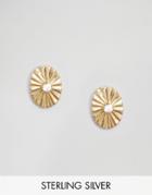 Asos Gold Plated Sterling Silver Stone Burst Earrings - Gold