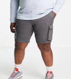 Only & Sons Plus Slim Fit Cargo Shorts In Gray