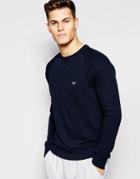 Emporio Armani Sweat In French Terry In Regular Fit - Navy