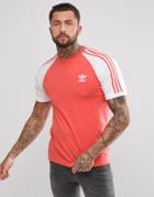 Adidas Originals Adicolor Raglan California T-shirt In Red Cw1204 - Red