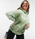 Daisy Street Plus Oversized Hoodie In Dark Tie Dye With California Print Set-green