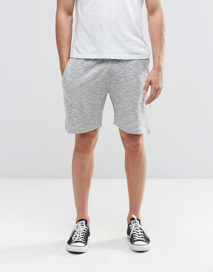 Brave Soul Jersey Space Dye Shorts - Gray