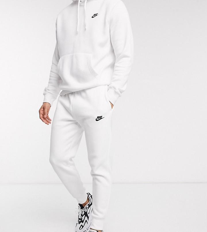 Nike Tall Club Cuffed Joggers In White