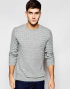 Asos Merino Wool Mix Muscle Fit Sweater - Gray