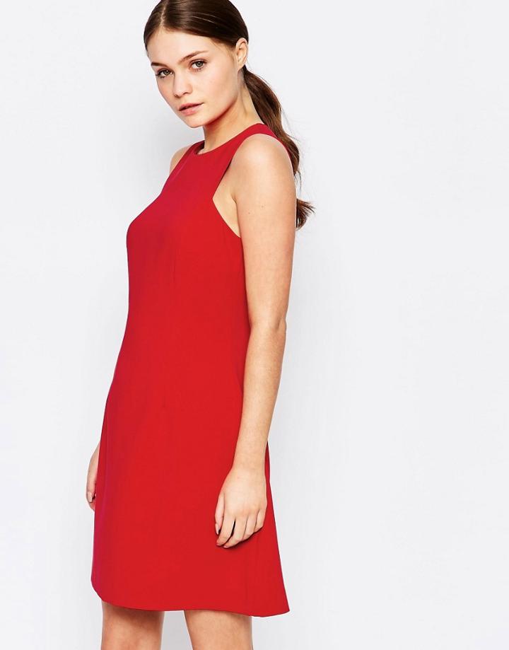 New Look Fit And Flare Tailored Dress - Red