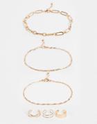 Asos Design 6-pack Ankles And Toe Rings In Gold Tone