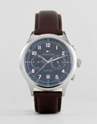 Tommy Hilfiger 1791385 Emerson Chronograph Leather Watch In Brown - Brown