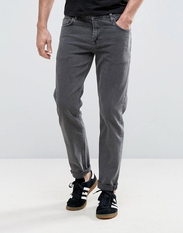 Asos Stretch Slim Jeans In Washed Black - Blue