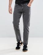 Asos Stretch Slim Jeans In Washed Black - Blue
