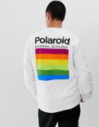 Asos Design Sweatshirt With Polaroid Back Print - White
