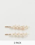 Pieces 2-pack Pearl Hair Clip - Gold