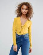 Oeuvre Tie Front Blouse - Yellow