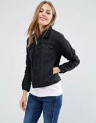 Pepe Jeans Ella Shearling Denim Jacket - Black