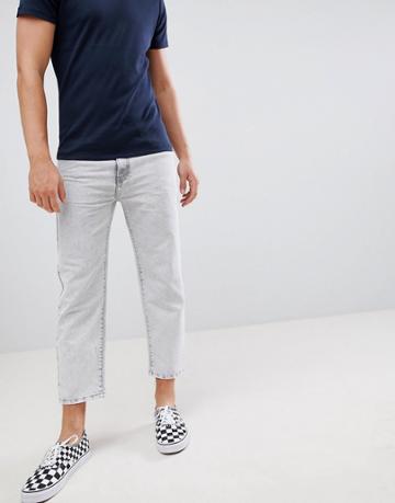 Dr Denim Otis Cropped Skater Jeans Dirty White - Gray