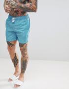 Original Penguin Floral Print Swim Shorts Slim Fit In Blue - Blue