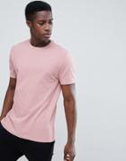 Asos Design Relaxed T-shirt In Pique In Pink - Pink