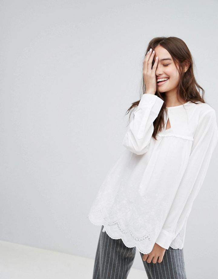 Paul & Joe Sister Ruffle Smock Blouse - White