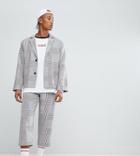 Reclaimed Vintage Inspired Relaxed Cropped Pants In Check - Gray