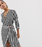 Vero Moda Petite Stripe Wrap Dress - Multi