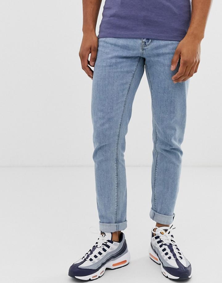 Asos Design Skinny Jeans In Retro Light Wash