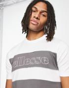 Ellesse Color Block T-shirt With Logo In Gray