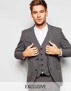 Selected Homme Exclusive Gingham Suit Jacket In Skinny Fit - Charcoal