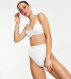 Asos Design Tall Recycled Mix And Match High Leg High Waist Bikini Bottom In White