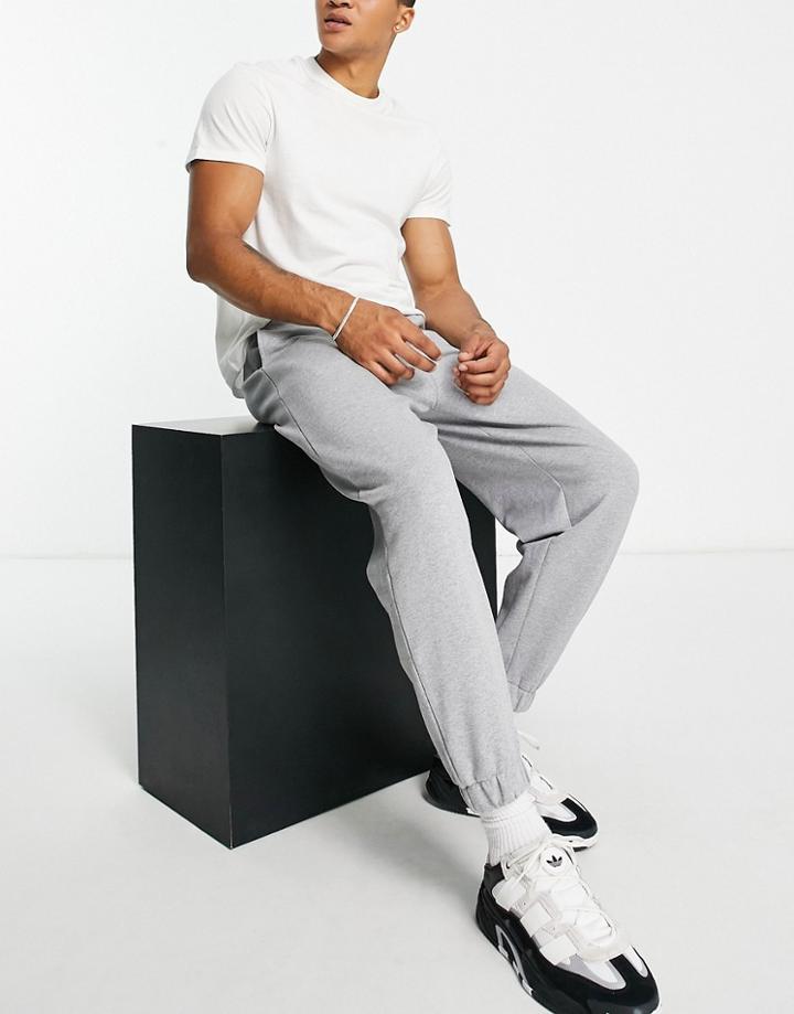 Asos Design Oversized Sweatpants In Gray Heather - Gray