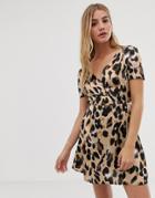 Parisian Leopard Print Dress - Brown