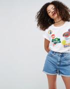 Asos T-shirt With Coca Cola Brand Badges - White
