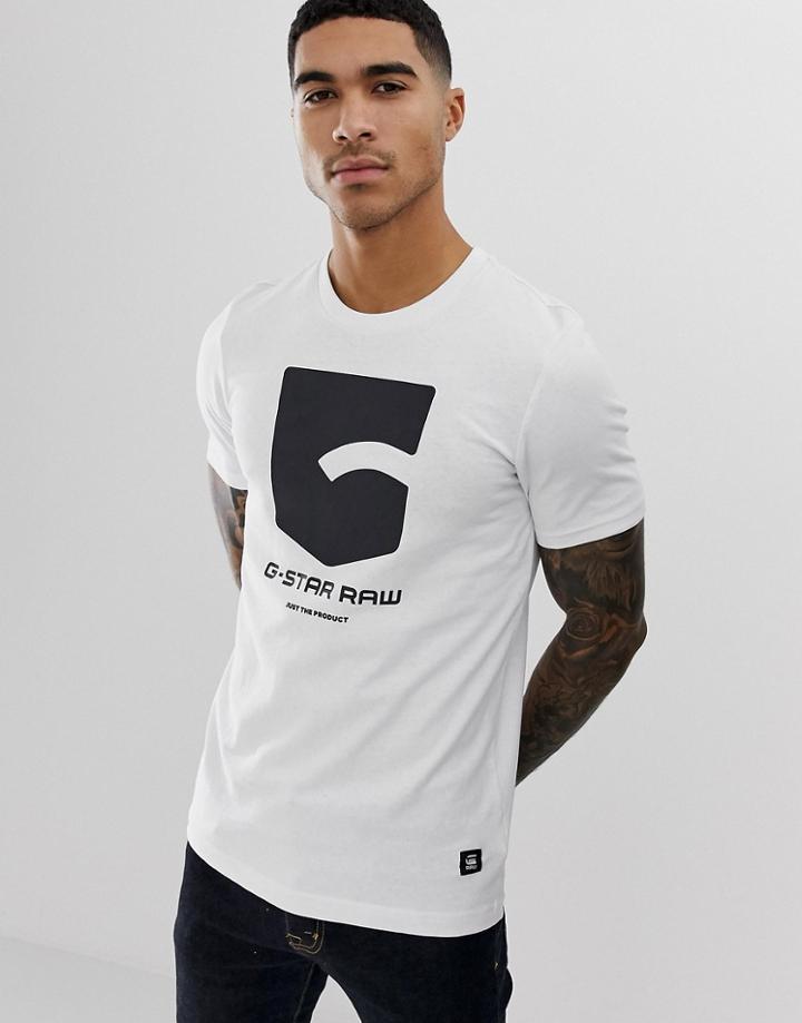 G-star Graphic Large Logo T-shirt In White - White