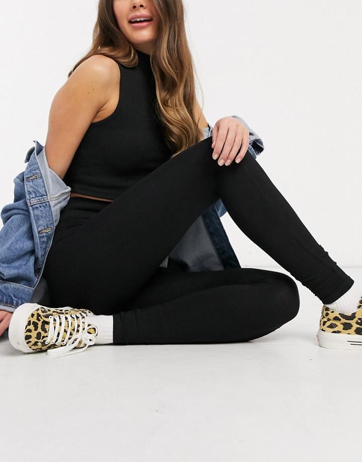 New Look High Waist Legging In Black