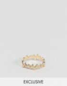 Designb London Gold Pattered Ring In Gold Exclusive To Asos - Gold