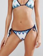 South Beach Zig Zag Printed Bikini Set - Blue