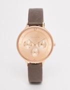 Skagen Rose Gold Anita Leather Watch - Rose Gold
