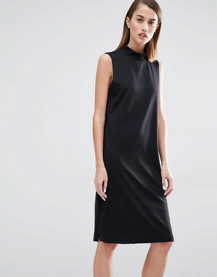 Selected Coda High Neck Shift Dress - Black