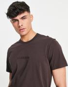 Calvin Klein Tonal Logo Lounge T-shirt In Brown-green