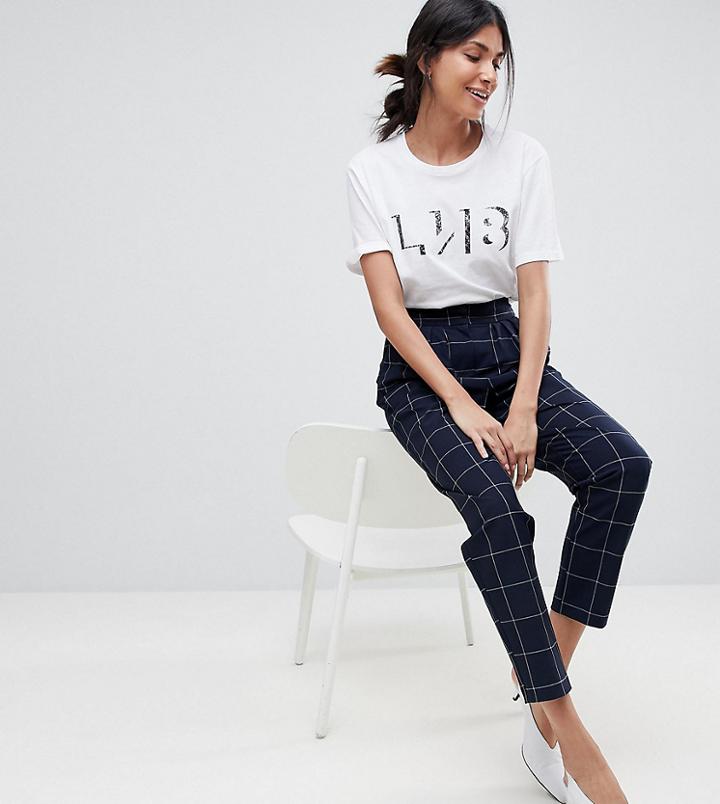 Asos Tall Grid Check Tailored Tapered Pants - Multi