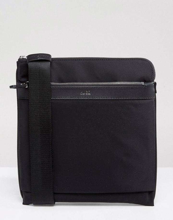 Hugo By Hugo Boss Nylon And Leather Flight Bag Black - Black